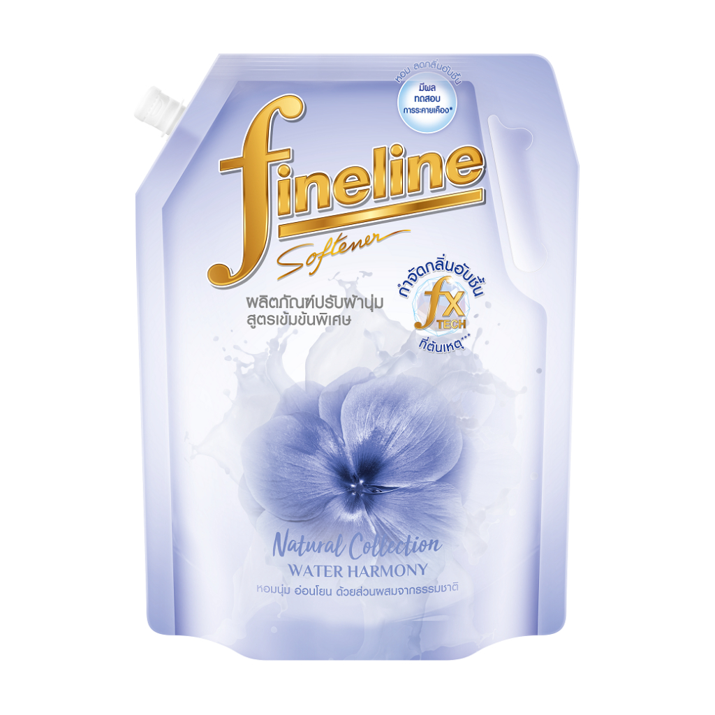 Fineline ไฟไลน์เนเชอรัลคอลเลคชั่น ผลิตภัณฑ์ปรับผ้านุ่มสูตรเข้มข้นกลิ่นวอเตอร์ฮาโมนี่สีม่วง 1150มล.:
