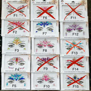🔥ส่งทันทีไม่ต้องรอ🔥สติ๊กเกอร์เพชรติดหน้าโบโฮ 🌈Face Jewels💎