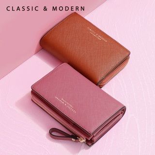 พร้อมส่ง !!!กระเป๋าสตางค์ classic&amp;moden กระเป๋าสตางค์ผู้ญิงใบกลา 2พับT2708-001