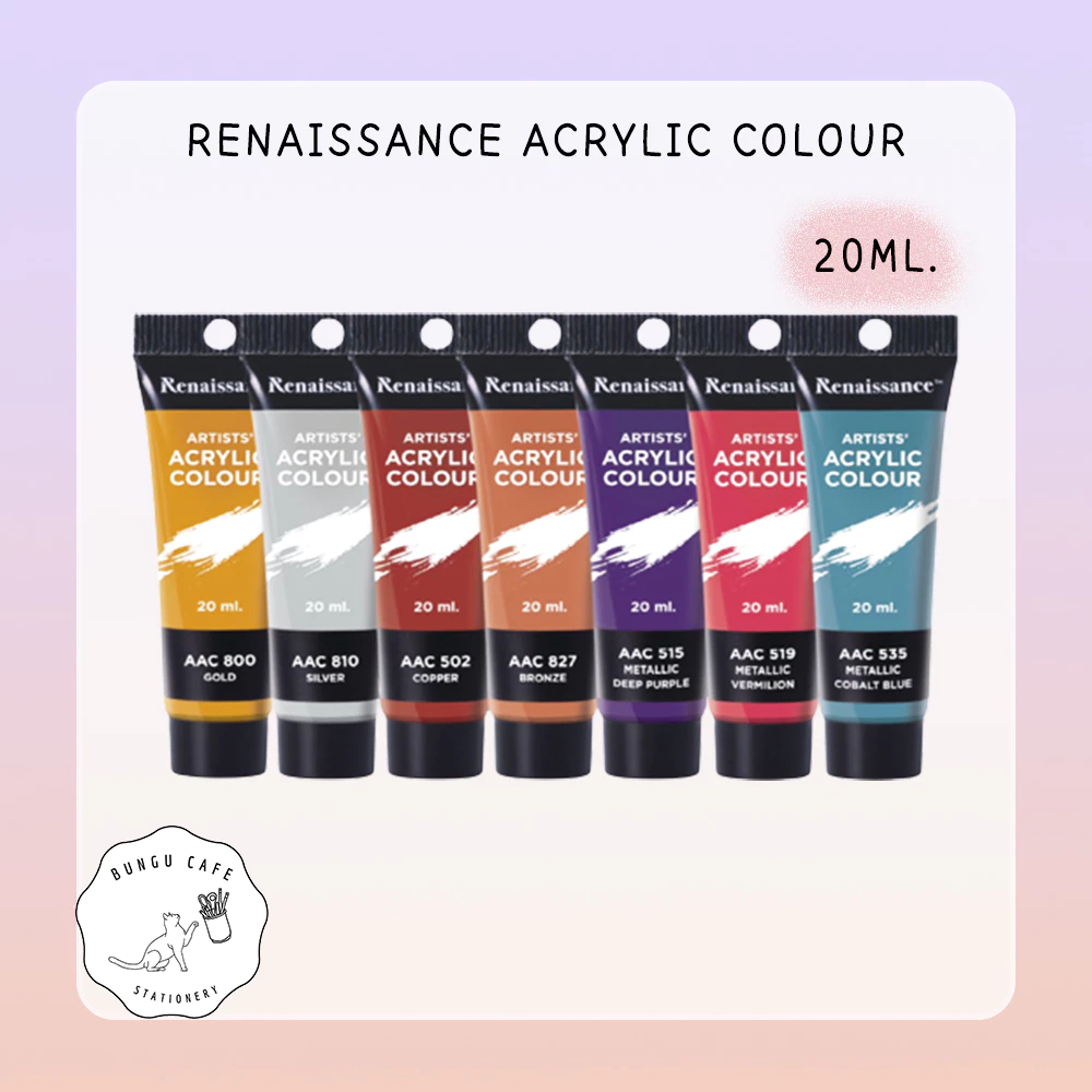 Renaissance Arcylic colour 20ml. // เรนาซองค์ สีอะคริลิค แบบหลอด ขนาด 20 มล.