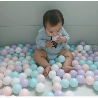 ลูกบอลหลากสี ทำบ้านบอลได้ คละสีColorful Ocean Ballลูกบอลเสริมพัฒนาการ ปลอดสารพิษ ปลอดภัย บอลพลาสติก สีพาสเทลสดใส