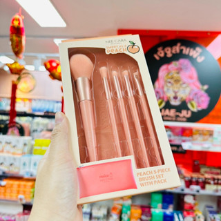 NEE CARA Peach 5-Piece Brush Set N615 นีคาร่า ชุดแปรงแต่งหน้า เซ็ตแปรงแต่งหน้า ลูกพีช 5 ชิ้น พร้อมกระเป๋า