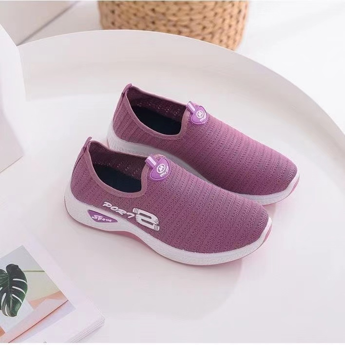 Fshoes 🍄รองเท้าผ้าใบผู้หญิงแบบสวมผ้าใบระบายดีไม่อับไม่คันนะจ๊ะ