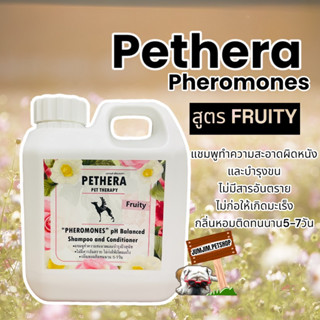 Pethera 1ลิตร สูตร Fruity ช่วยฟื้นฟูขนแบบเร่งด่วน แชมพูบำรุงผิวสุนัข ดูแลโรคผิวหนังสุนัขแมวทุกชนิด