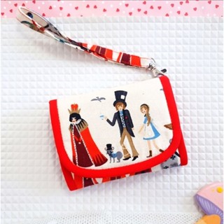 ❤️🗝️ กระเป๋าสตางค์ฝาพับ handmade ลาย อลิซ ผ้าแท้นำเข้า Alice In wonderland wallet กระเป๋าสตางค์ผ้า