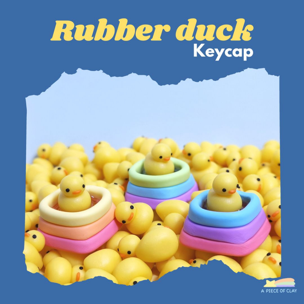 Rubber duck keycap handmade คีย์แคปเป็ดยางในอ่างน้ำเป่าลม