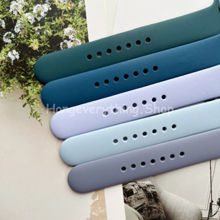 สายนาฬิกาข้อมือ ซิลิโคน สีพื้น โทนสีฟ้า สำหรับ Smart watch 7 6 5 4 3 2 1 ขนาด 38/40/41mm 42/44/45mm สายSmart watch