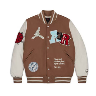 PROSPER -  Travis Scott x Jordan Varsity Jacket Antique Brown