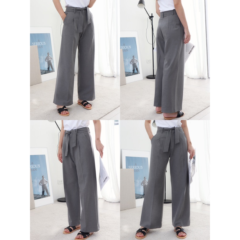 abigail pants กางเกงเอวสูง กางเกงขากระบอก ผ้านิ่ม ทรงพริ้ว ราคา ถูกที่สุด ดีลบีเคเค แกลเลอรีภาพที่ 6