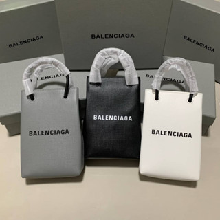 BALENCIAGA SHOPPING PHONE BAG ON STRAP กระเป๋าถือใบเล็ก สะพายข้างครอสบอดี บาลองเซียก้า