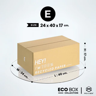 กล่อง ECO BOX (Size E) - 20 ใบ : กล่องพัสดุรักษ์โลกผลิตจากเยื่อไม้รีไซเคิล PICK A BOX