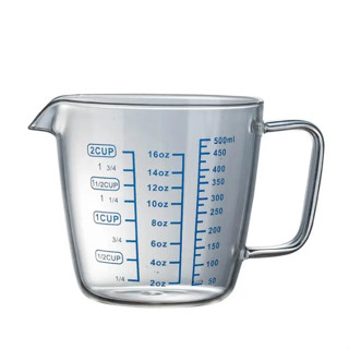 แก้วตวงใสเห็นของเหลว ขนาด 16oz 500 ml ชนิดแก้ว High Borosilicate Glass Measuring Cup รหัส 0853