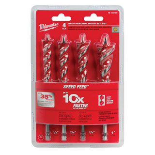 ชุดดอกสว่านเจาะไม้ Milwaukee SPEED FEED™ Wood Bit 6-1/2" Set - 4 PC