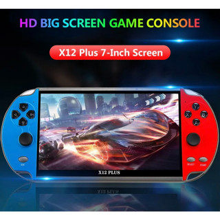 X12 PLUS คอนโซลเกมมือถือ7.1นิ้วหน้าจอ HD แบบพกพา Handheld Video Player Built-In 3000คลาสสิกเกมฟรี