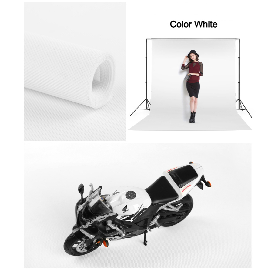 ฉากถ่ายรูป 2x2m มี3สีเลือกได้ ครบเซต (โครงฉากอลูทิเนียม2x2m ขา2m 2ตัว/คานบน3ท่อน และตัวหนีบผ้า4ตัวค่ะ &1 3x1.6m ฉากหลัง)