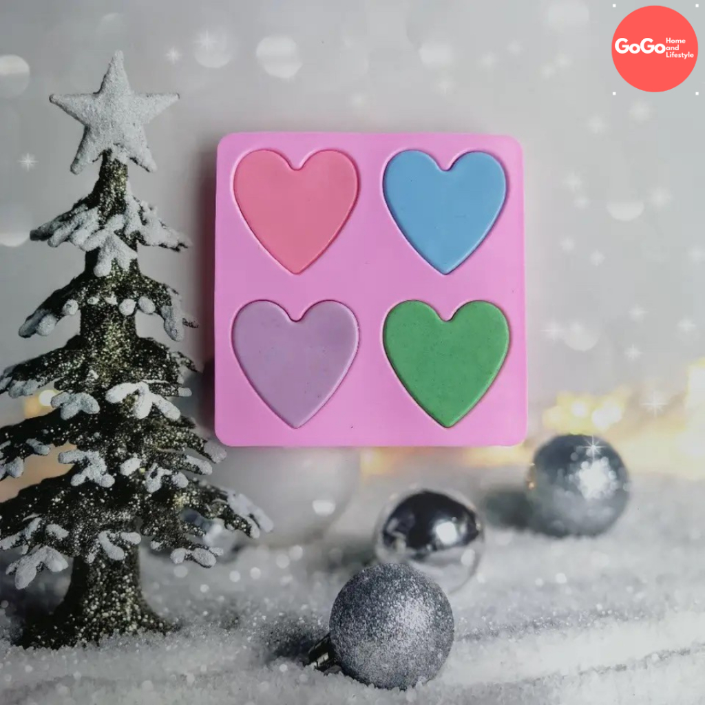 แม่พิมพ์วุ้น พิมพ์วุ้น พิมพ์ซิลิโคน พิมพ์สบู่ พิมพ์รูปหัวใจ 4 ช่อง - รูปที่ 2