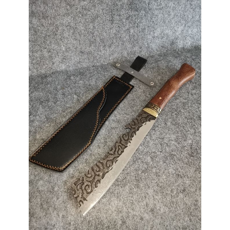 อุปกรณ์เดินป่า 7Cr17Mov ด้วมจับไม้ Rosewood พร้อมซอง