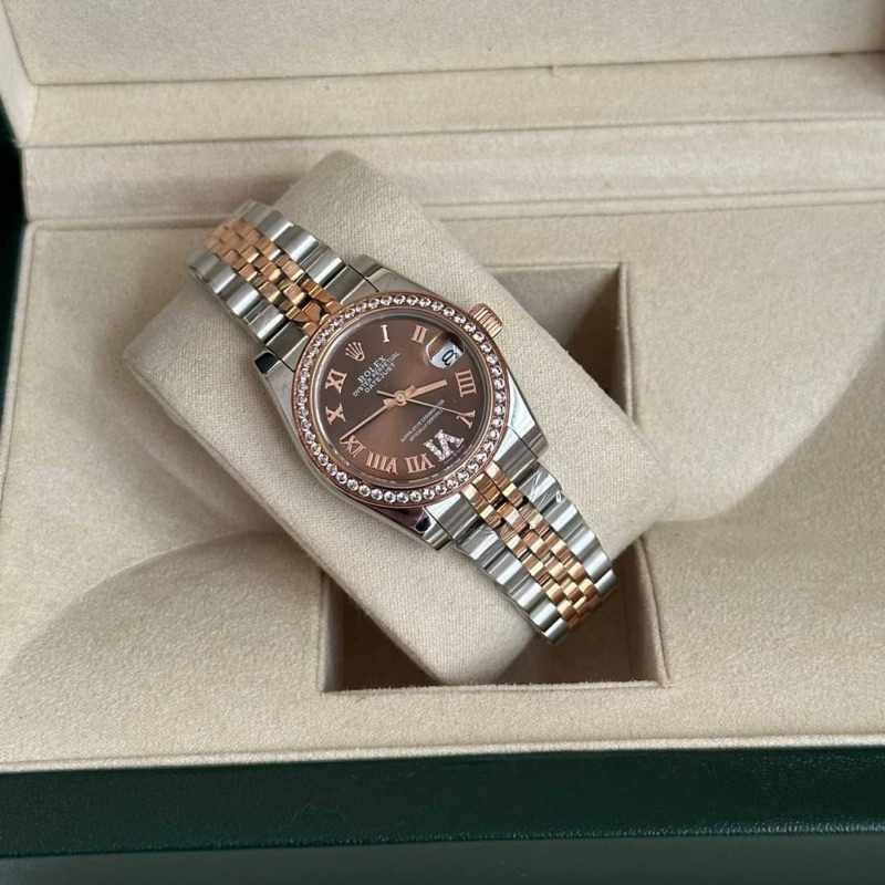 Rolex Datejust Chocolate Raman Diamond Dial Ladies 31 mm. Automatic ขนาดหน้าปัด 31 มม งานออริเทียบเเท้