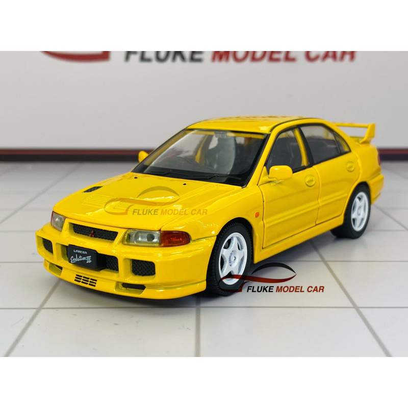 โมเดลรถ Mitsubishi Evo 3 132 มีไฟ เปิดประตูได้ทั้งหมด โมเดลรถเหล็ก 