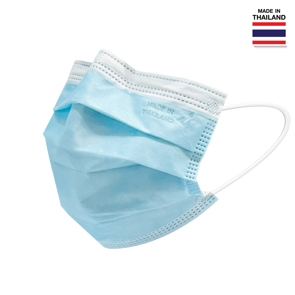 "จีวิว"30 หน้ากากอนามัยทางการแพทย์ Surgical Mask PM2.5(100%) Made in Thailand รุ่นสแตนดาร์ดสีฟ้า (E1) 30 ชิ้น