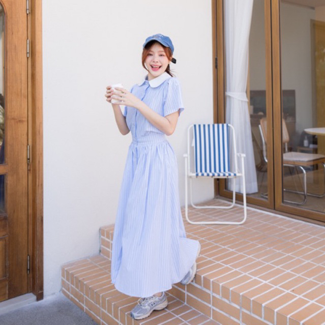 (พรี) #KATI245ꕤ   ‎⸝ ⸝ ⸝ Sarang Dress◞✿