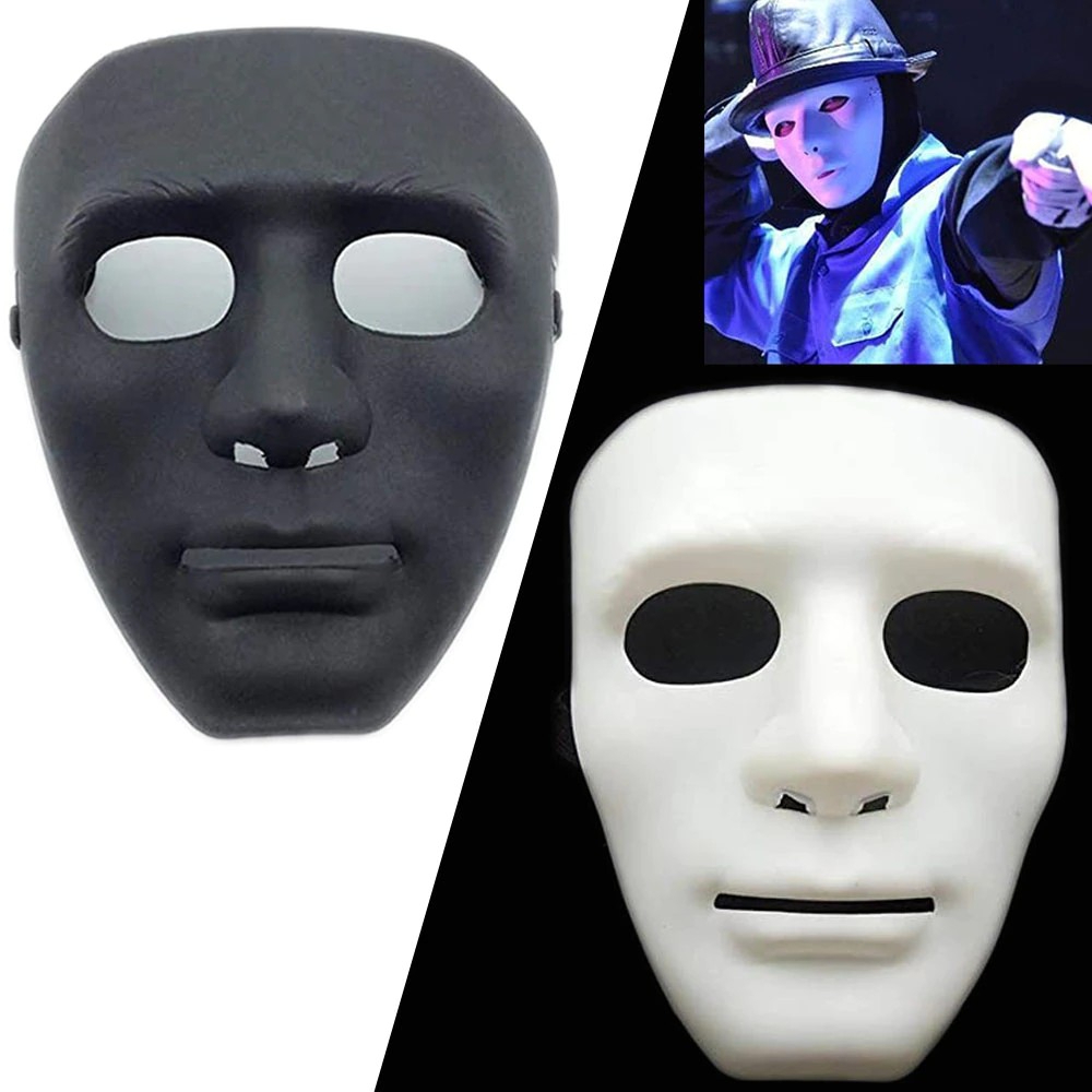 หน้ากากขาว หน้ากากดำ หน้ากาก พร็อพ แฟนซี มายากล ปาร์ตี้ ฮาโลวีน Full Face White Black Mask Fancy Mask Party Prop