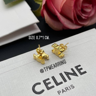 ต่างหู Celine ซีลีน งานก้านเงินแท้ No box