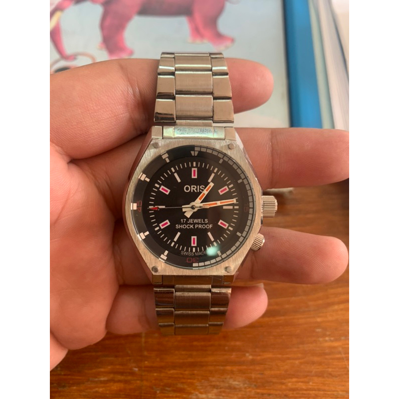 นาฬิกา Oris modify มือสอง เครื่องไขลาน หน้าปัด 40 มม.รวมเม็ด ข้อมือ 19 ซม. เครื่อง oris แท้ เคสorien
