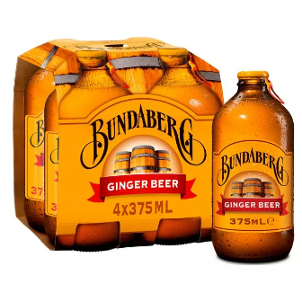 จิงเจอร์เบียร์ ไม่มีแอลกอฮอลล์ Bundaberg Ginger Beer 375 ml บันดาเบิร์กเครื่องดื่มรสเบียร์และขิง 375