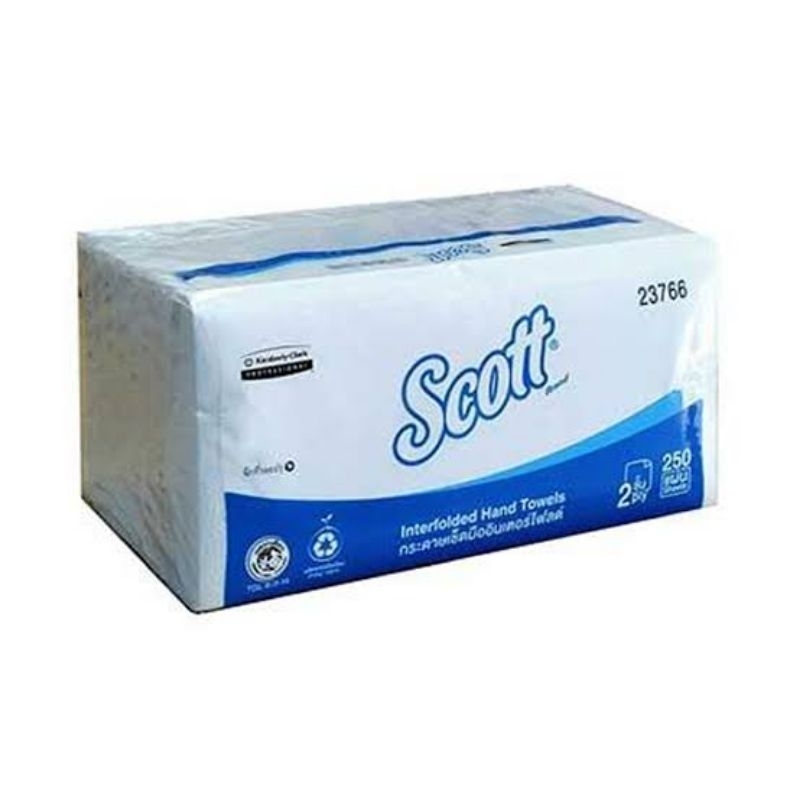 กระดาษทิชชู่​ เช็ดมือ​ อินเตอร์​โ​ฟ​ลด์​ สก๊อตต์ ​Scott Interfold Hand Towel 250แผ่น​ 2ชั้น​ 207x210