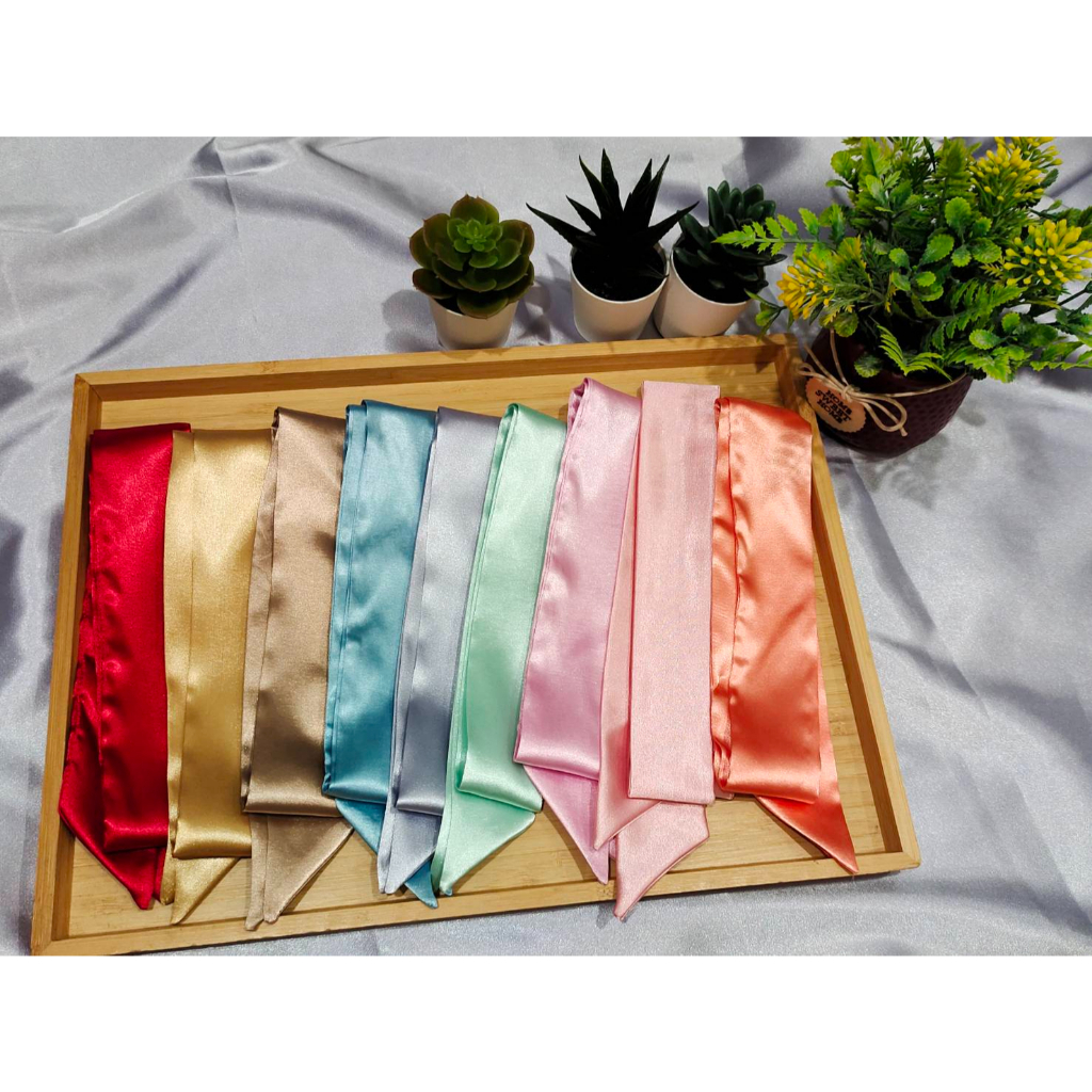 โบว์ผูกผมสีพื้น ผ้าซาติน premium โบว์ผ้างานแฮนด์เมด