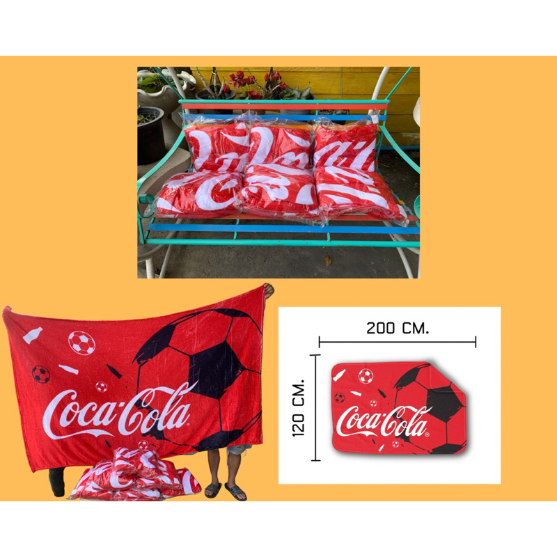 ผ้าห่มโค้ก coke coca-cola ขนาด120x200cm