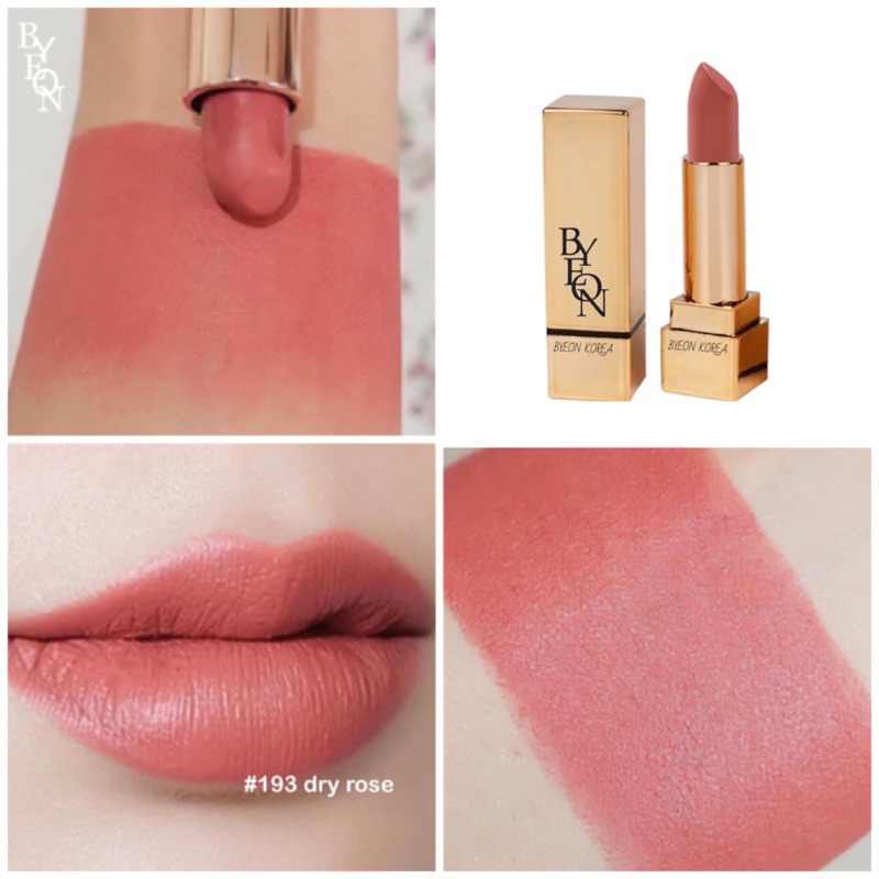 Byeon soft matte 193 dry rose ดราย โรส สีชมพูกุหลาบแดงตุ่นๆสวยหรูเกินต้าน