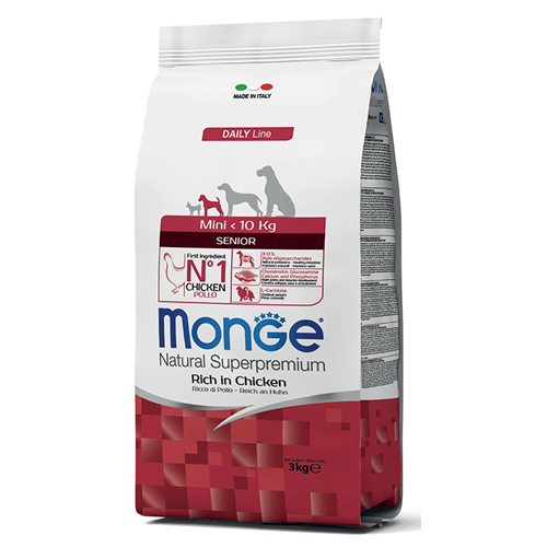 Monge Natural Superpremium Mini Senior อาหารสุนัขแก่ พันธุ์เล็ก 3 กก. จากประเทศอิตาลี