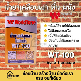 WorldTone WT-100 น้ำยาเคลือบใส สำหรับปูนเปลือย หินกาบ หินโชว์ พื้น ผนัง ขนาด1แกลลอน(3.5ลิตร)