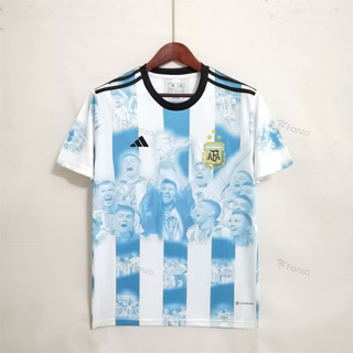 เสื้อบอล ทีมชาติอาร์เจนตินา แชมป์3ดาว Argentine ตัวฉลองแชมป์ 2022/2023 เหย้า สีฟ้าขาว AAA