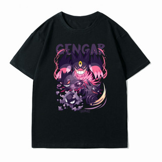 โปเกมอนแฟนต้องมี! เสื้อยืด Gengar หินผี อะนิเมะสไตล์ ที่เน้นความสะดวกสบาย