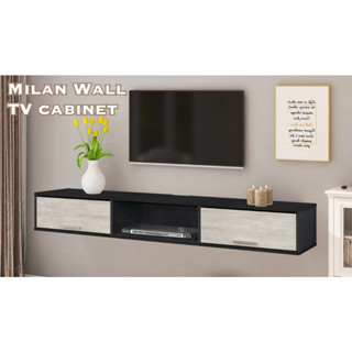 Tomato Home ชั้นทีวีติดผนัง Milan Wall TV cabinet กว้าง180ซม | ชั้นทีวีมินิมอล ดีไซน์สวย สีทูโทนเท่ๆ | คุ้มค่าเกินราคา