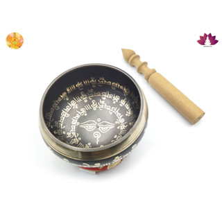 Singing Bowl ขันมนตราทิเบต(สีดำ) ชามทำสมาธิ 1 ใบ ไม้วน 1 ชิ้น หมอนรอง 1 ชิ้น