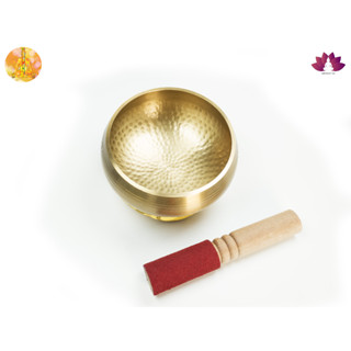 Singing Bowl ขันธิเบต ขนาด12.5-13ซม. ชามทำสมาธิ 1 ใบ ไม้วน 1 ชิ้น หมอนรอง 1 ชิ้น