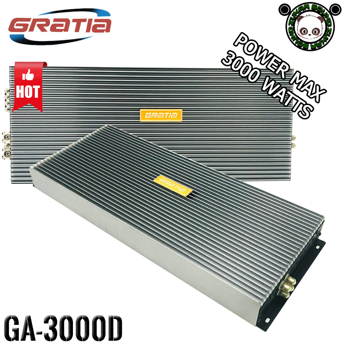 เพาเวอร์แอมป์ GRATIA รุ่น GA-3000D CLASS D 3000w. สีบรอนซ์เงิน เครื่องเสียงติดรถยนต์