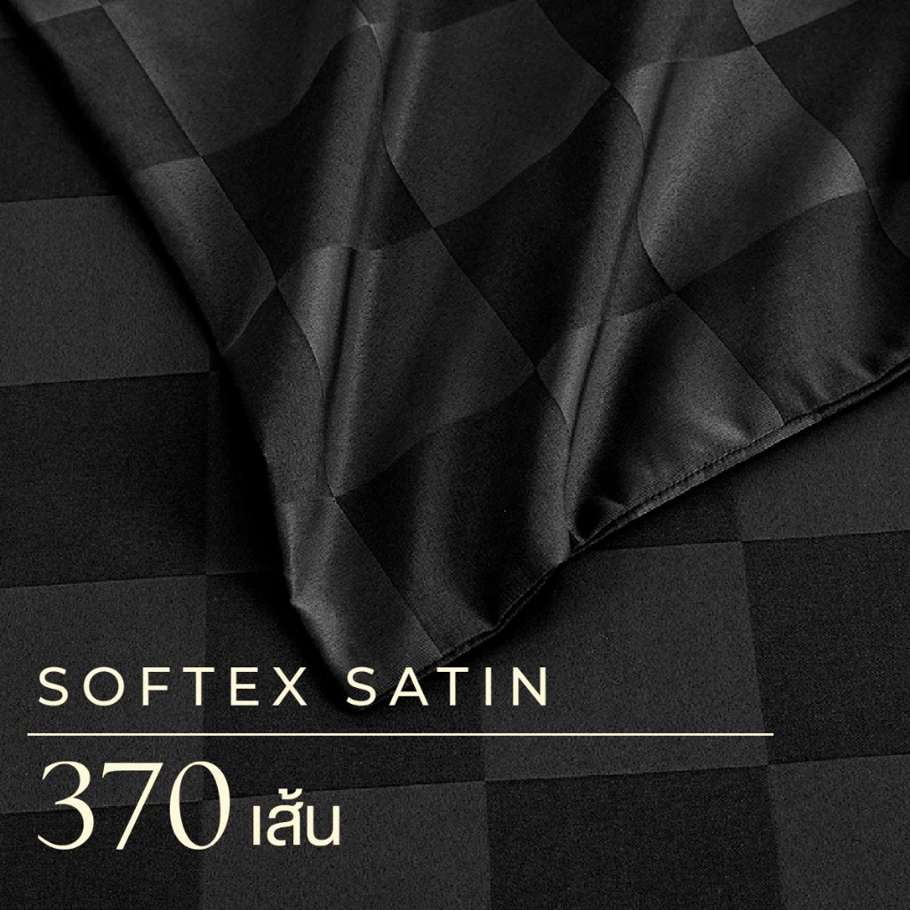 ibed ชุดผ้าปูที่นอนทอลายครบเซ็ท Softex Satin (ทอลายตาราง) Moonless - CHECKERD COLLECTION thumbnail 5