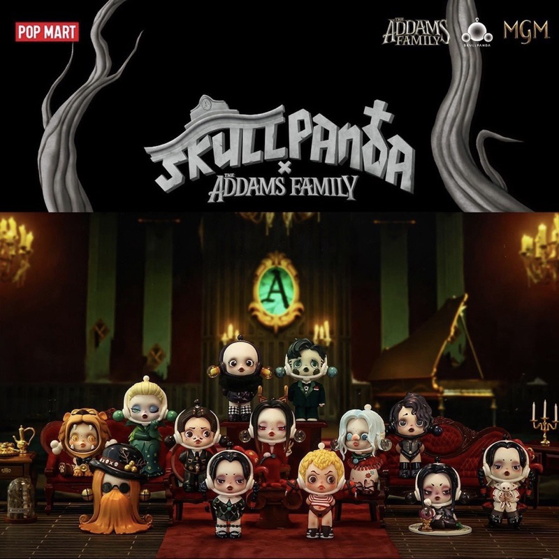 📦พร้อมส่ง📦  👨‍👨‍👧‍👧Skullpanda X Addams Family 👨‍👨‍👦‍👦🖤 POP MART แท้💯