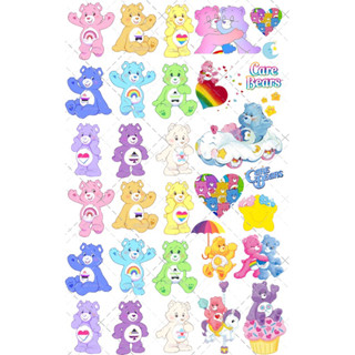 สติ๊กเกอร์ลอกลายน้ำแต่งเล็บ careBear