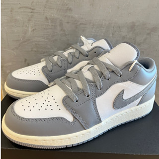 Air Jordan 1 Low (GS) "Vintage Grey" รองเท้าบาสเก็ตบอลแนวเรโทรท็อปต่ำ