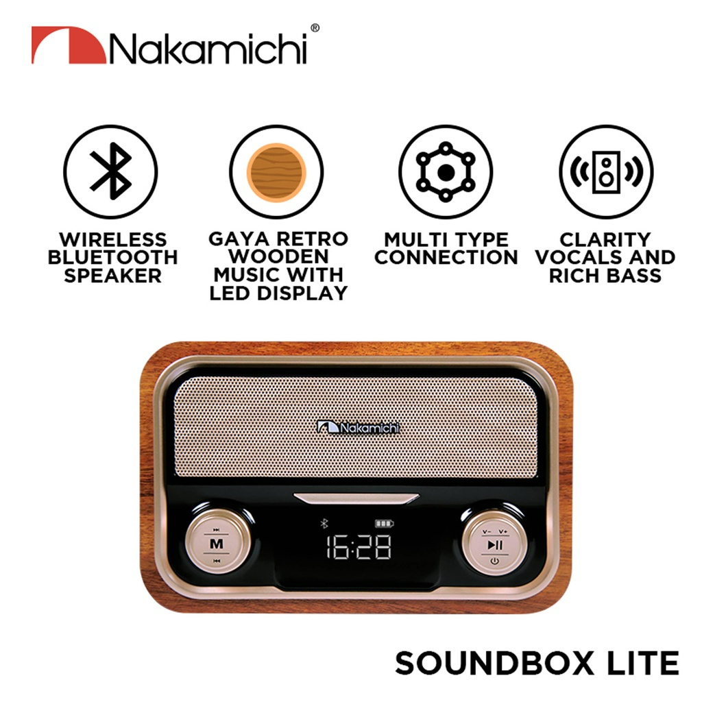 Nakamichi Soundbox LITE Speaker Portable Audio Wireless Bluetooth Speaker With Radio FM