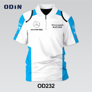 OD232 เสื้อคอปก มีซิป Mercedes AMG ODIN Zippered Polo Shirt