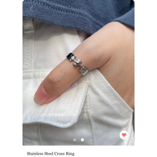 พร้อมส่งจากไทย Brandy Melville  Stainless Steel Cross Ring