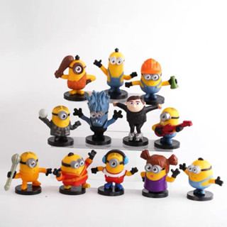 โมเดลมินเนี่ยน 12 ตัว พร้อมส่ง งานน่ารักน่าสะสม Minion