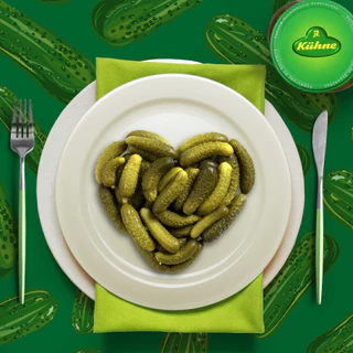 คูห์เน่ แตงกวาดอง 720 มล.- Gherkins Pickled 720ml Kuhne brand